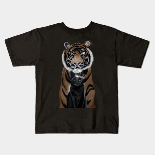 Tiger and his King Kids T-Shirt by ImSomethingElse